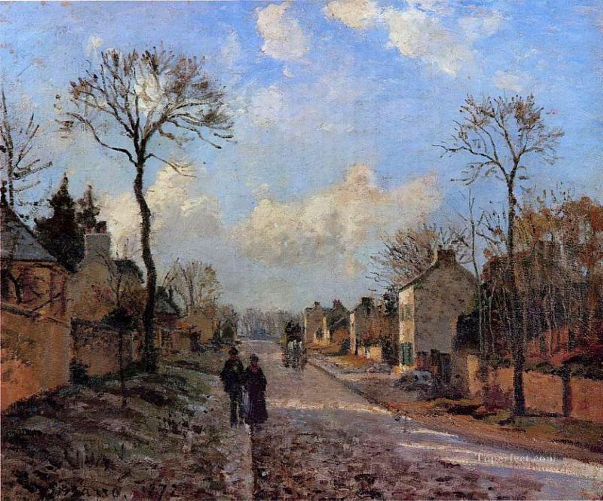 a road in louveciennes 1872 Camille Pissarro Oil Paintings
